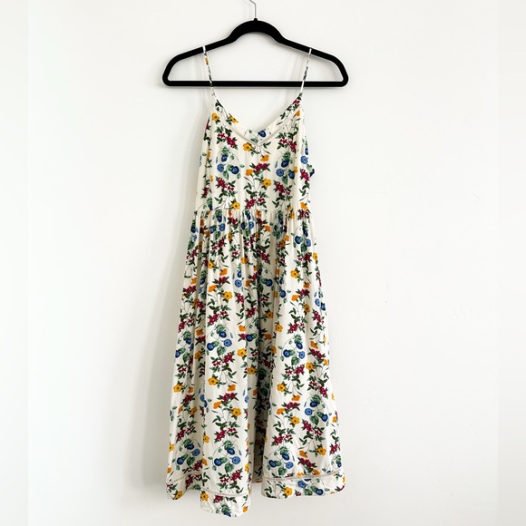 Old Navy Dresses & Skirts - Old Navy Floral Midi Spaghetti Strap Dress - Ivory and Multicolor